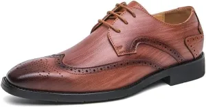 Men's Classic Patent Leather Oxford Shoes - Lightweight Comfortable Lace-up Derby Shoes for Business and Formal Occasions
