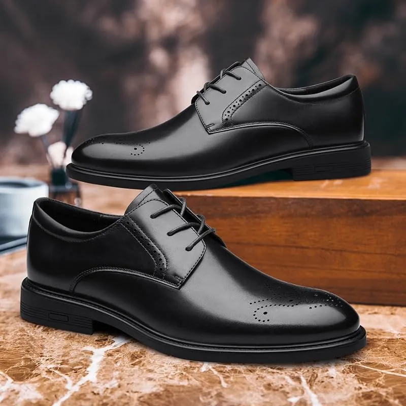Men's Classic Retro Oxfords Shoes Casual Dress Loafer Shoes Comfortable Business Wedding Lace Up Loafers for Men