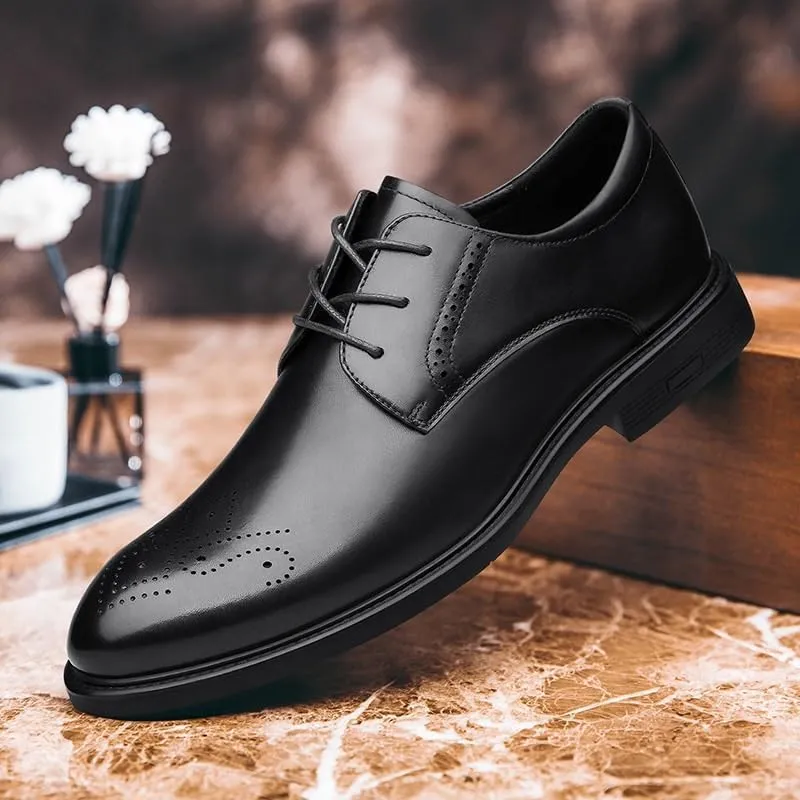 Men's Classic Retro Oxfords Shoes Casual Dress Loafer Shoes Comfortable Business Wedding Lace Up Loafers for Men