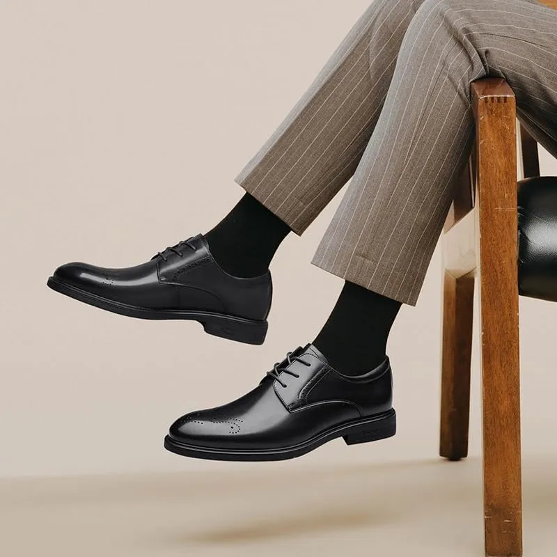 Men's Classic Retro Oxfords Shoes Casual Dress Loafer Shoes Comfortable Business Wedding Lace Up Loafers for Men