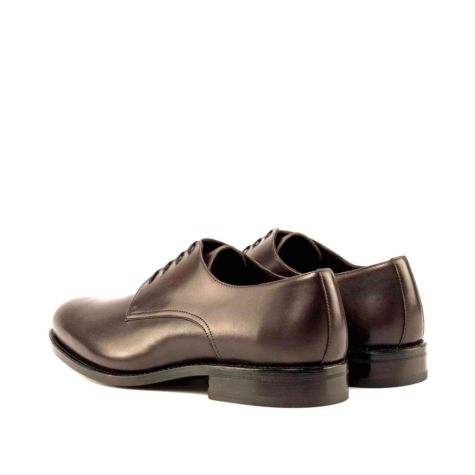 Men's Derby Leather Shoes Goodyear Welt Wide Plus Size Dark Brown 5001