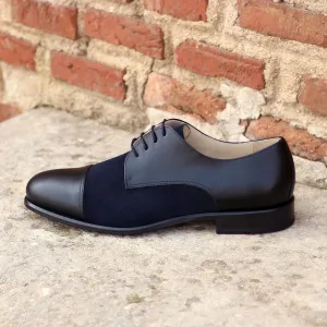 Men's Derby Leather Shoes Wide Plus Size Black Blue 1922