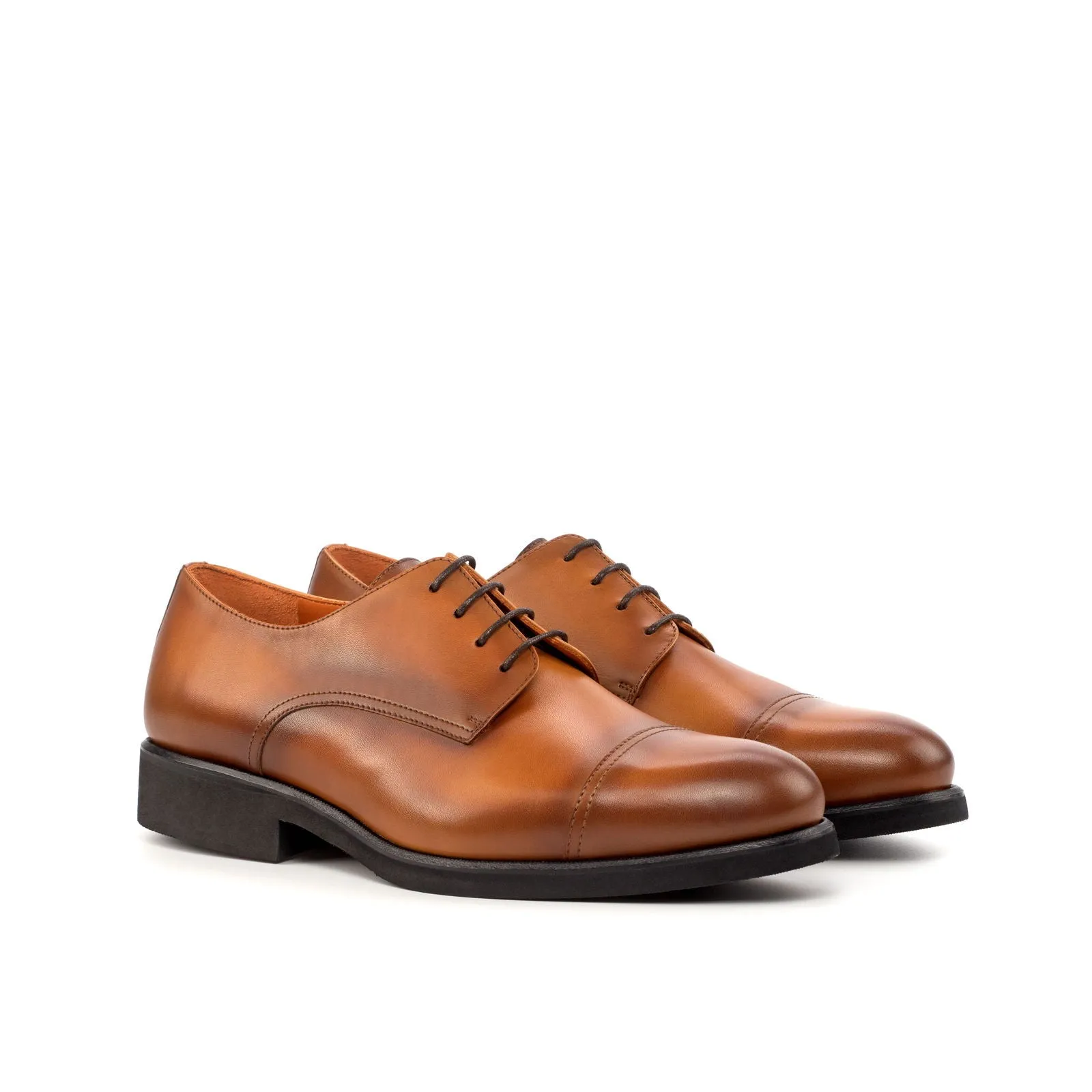 Men's Derby Leather Shoes Wide Plus Size Brown 4523