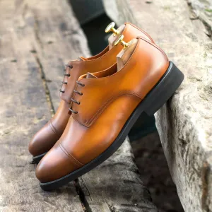 Men's Derby Leather Shoes Wide Plus Size Brown 4523