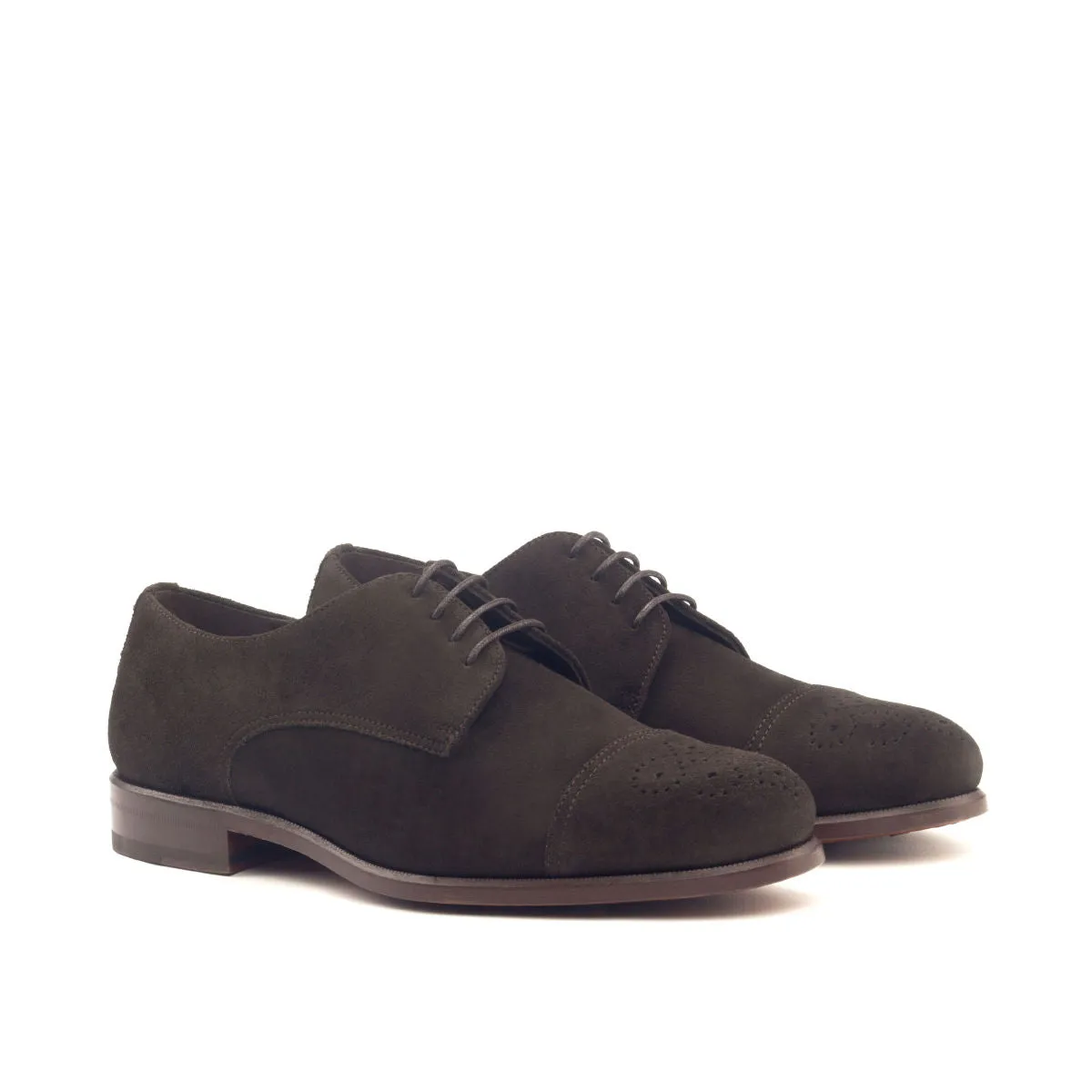 Men's Derby Leather Shoes Wide Plus Size Dark Brown 2819