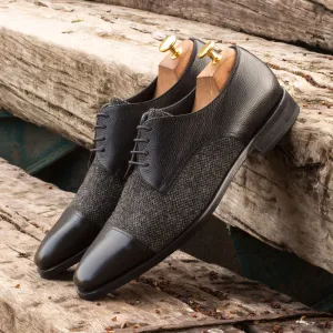 Men's Derby Leather Shoes Wide Plus Size Grey Black 3900