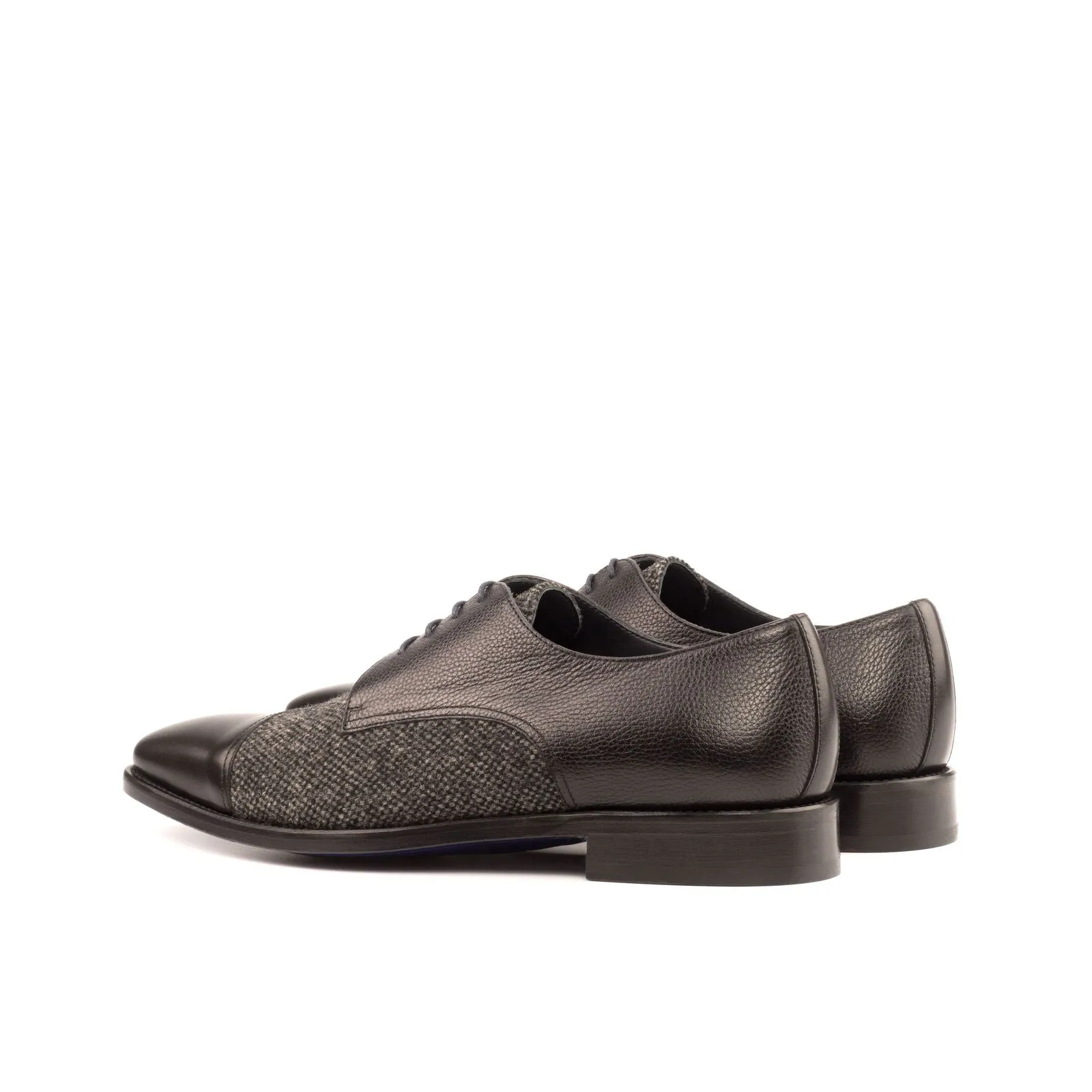 Men's Derby Leather Shoes Wide Plus Size Grey Black 3900