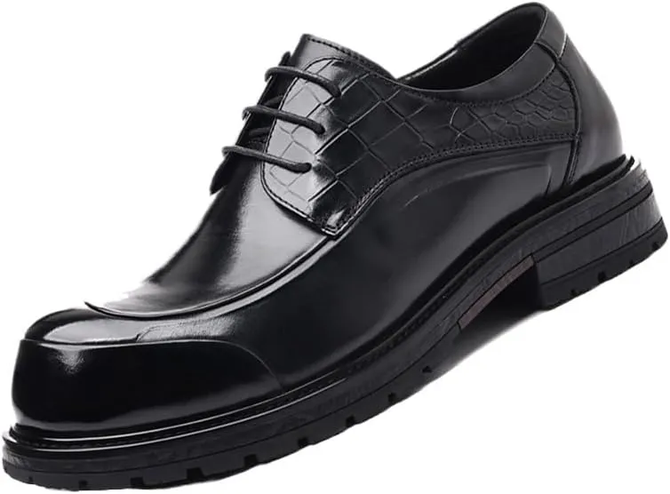 Mens Derby Shoes Slip-ons Comfortable Tuxedo Shoes Formal Derby Shoes Walking(Black,9)