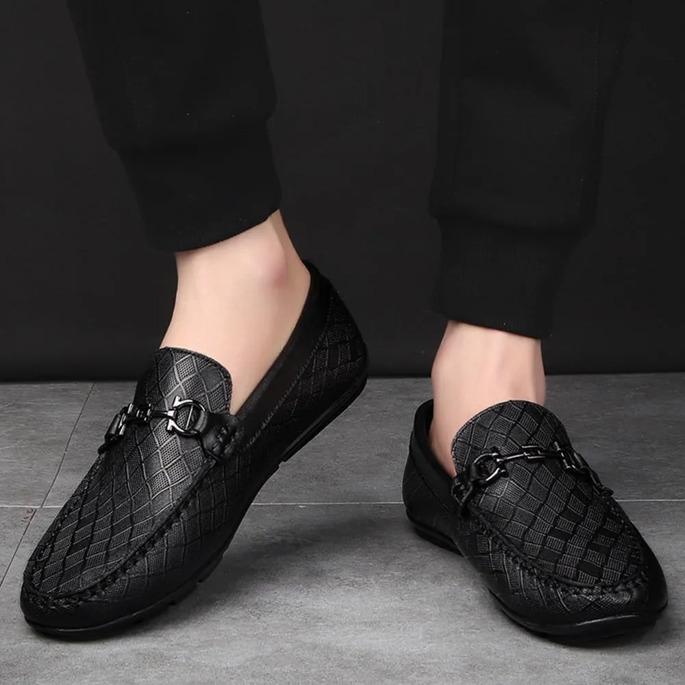 Mens Derby Shoes Walking Office Breathable Fashion Pointed Toe Slip-on Oxford