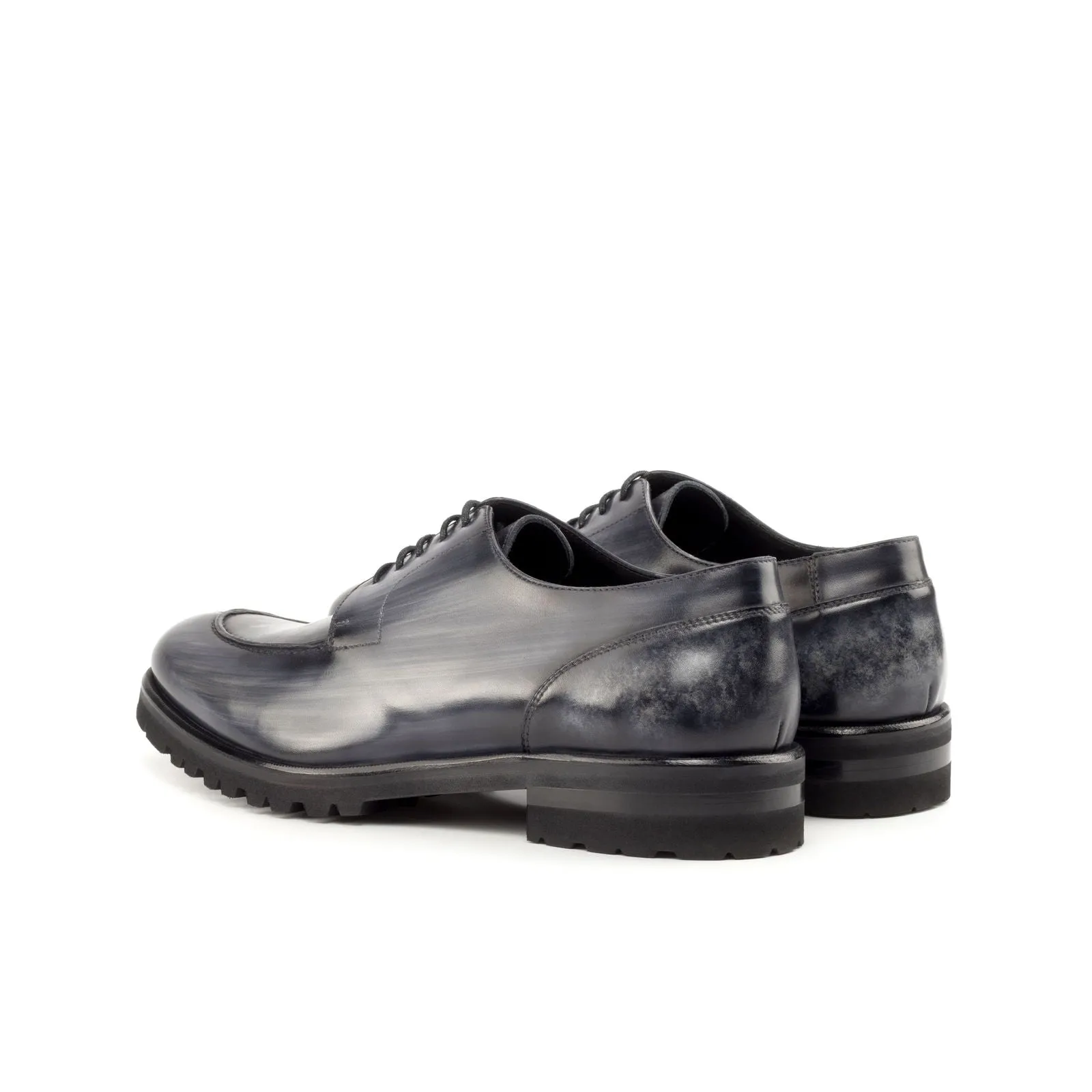 Men's Derby Split Toe Shoes Patina Wide Plus Size Grey 4834