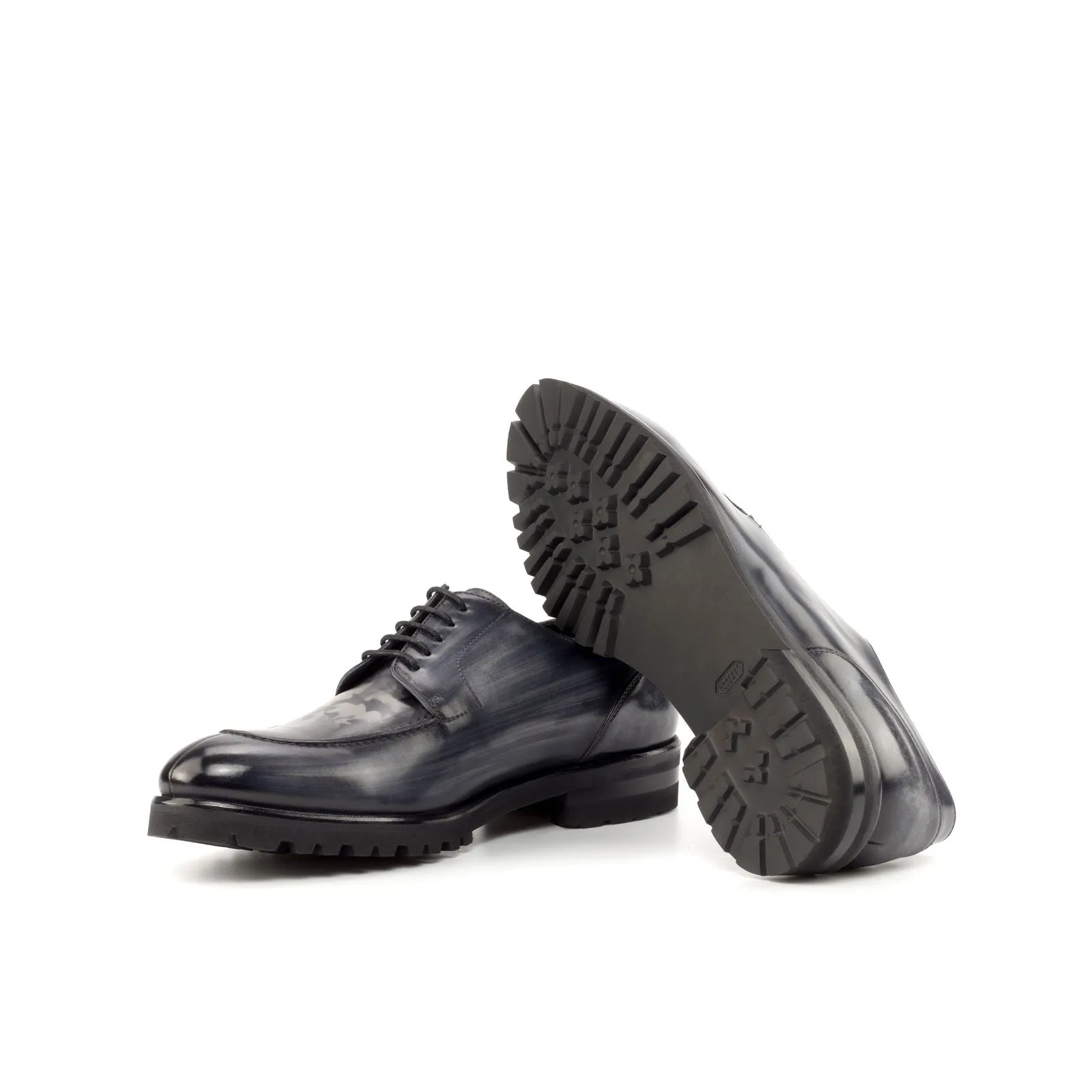 Men's Derby Split Toe Shoes Patina Wide Plus Size Grey 4834