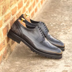Men's Derby Split Toe Shoes Patina Wide Plus Size Grey 4834