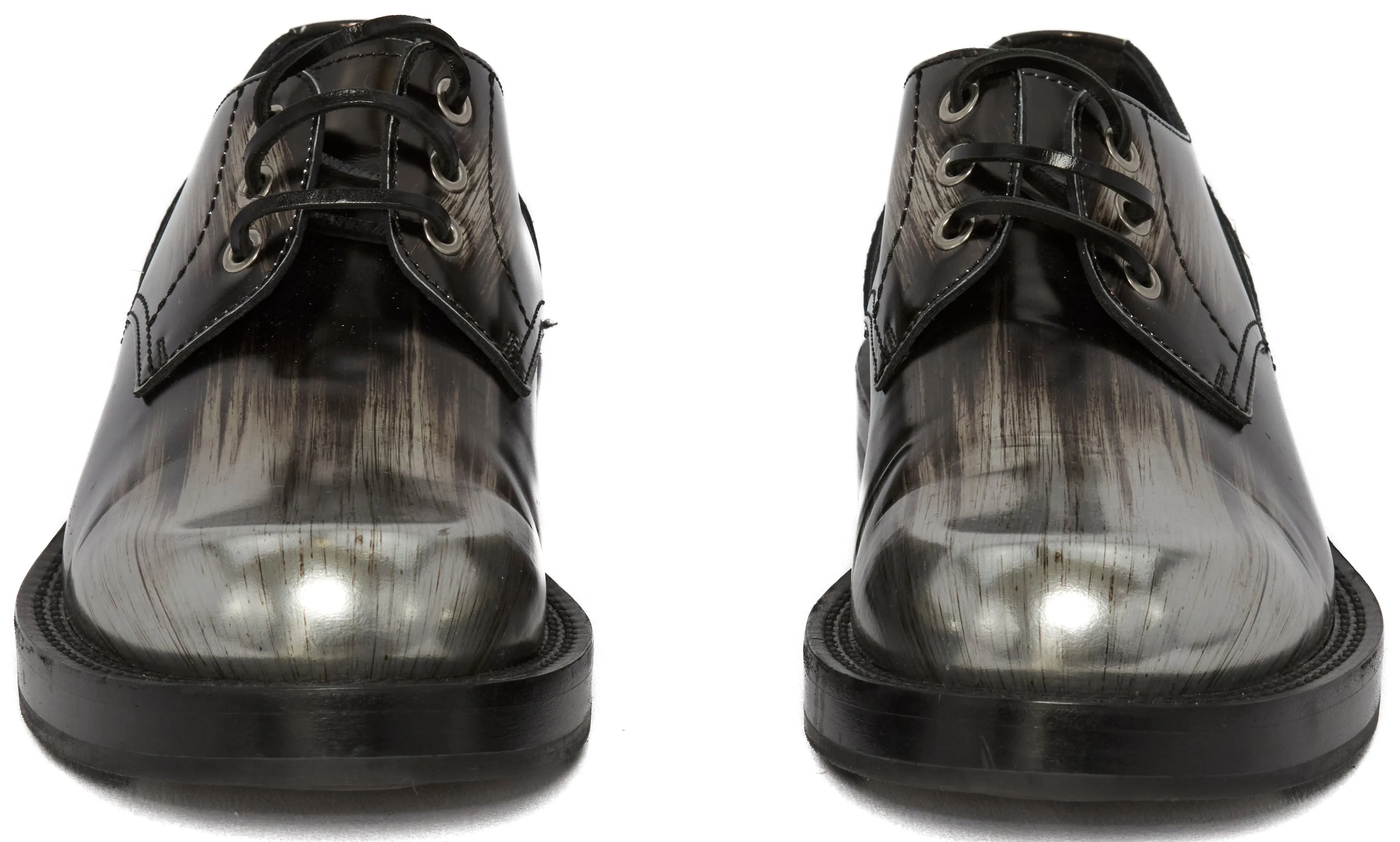 Men's Dior Metallic Silver Leather Loafers Size 40