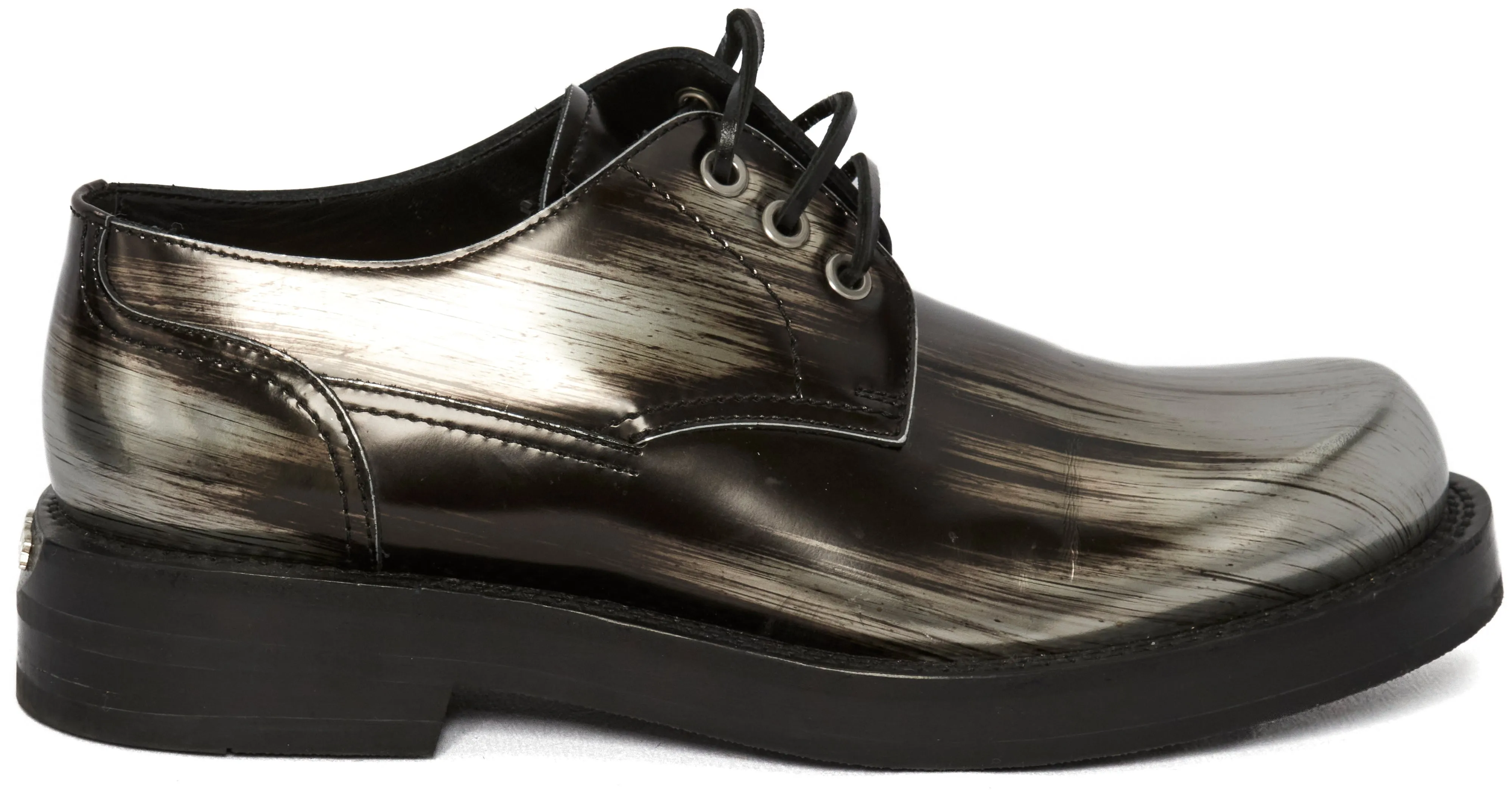 Men's Dior Metallic Silver Leather Loafers Size 40