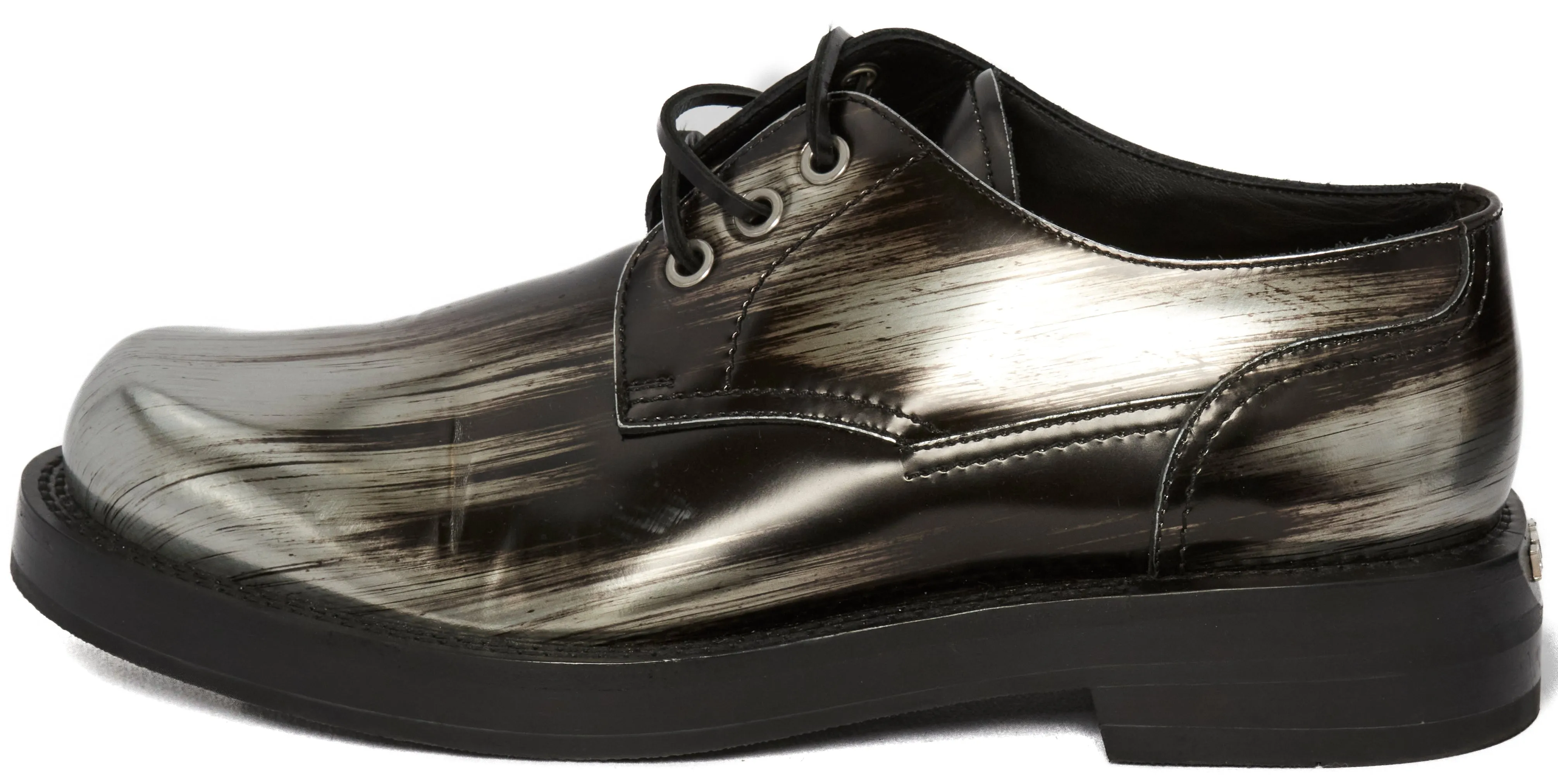 Men's Dior Metallic Silver Leather Loafers Size 40