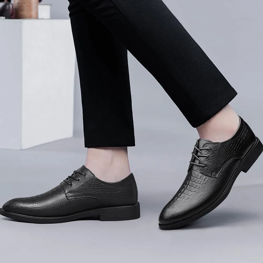 Men's Dress Shoes Classic Business Lace Up Pointed Toe Patent Leather Derby Shoes Casual Prom Party Oxford Shoes for Men