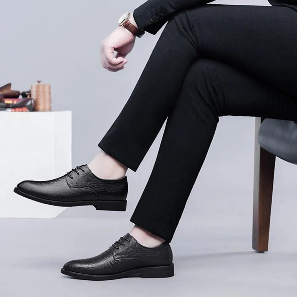 Men's Dress Shoes Classic Business Lace Up Pointed Toe Patent Leather Derby Shoes Casual Prom Party Oxford Shoes for Men