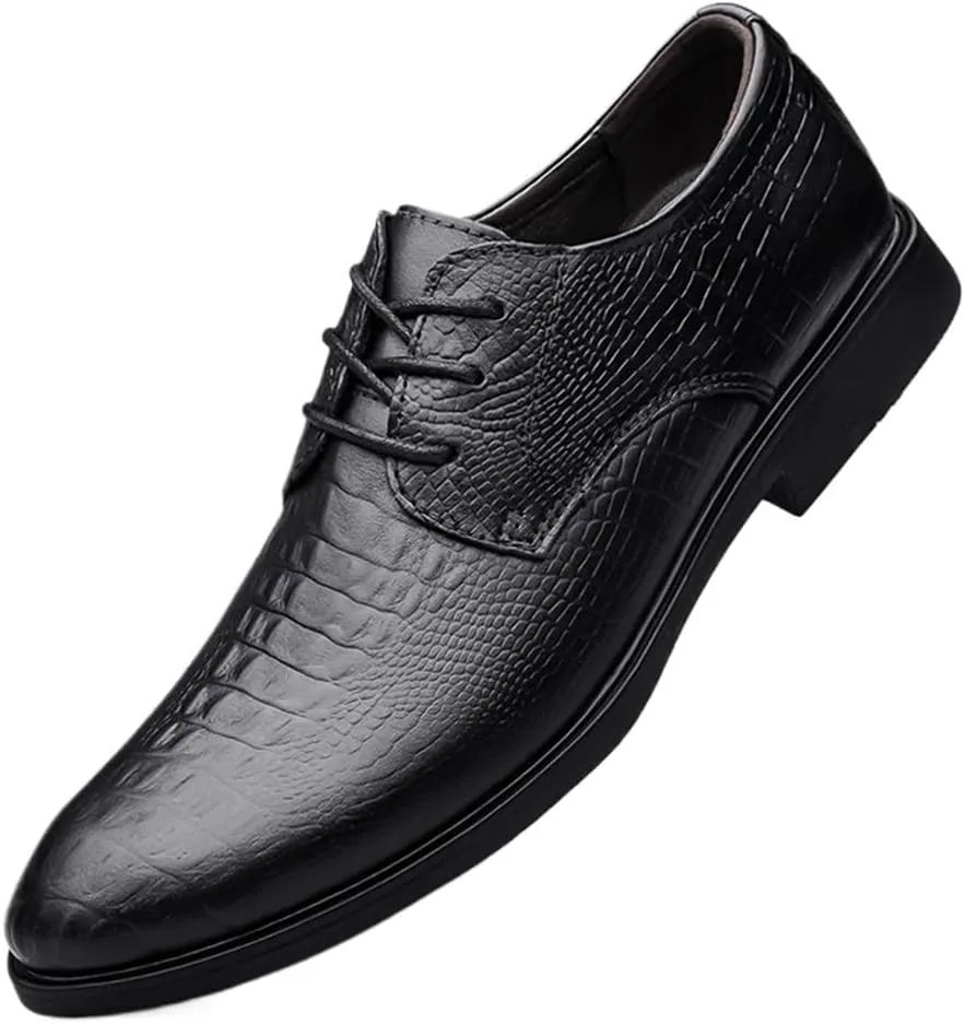 Men's Dress Shoes Classic Business Lace Up Pointed Toe Patent Leather Derby Shoes Casual Prom Party Oxford Shoes for Men