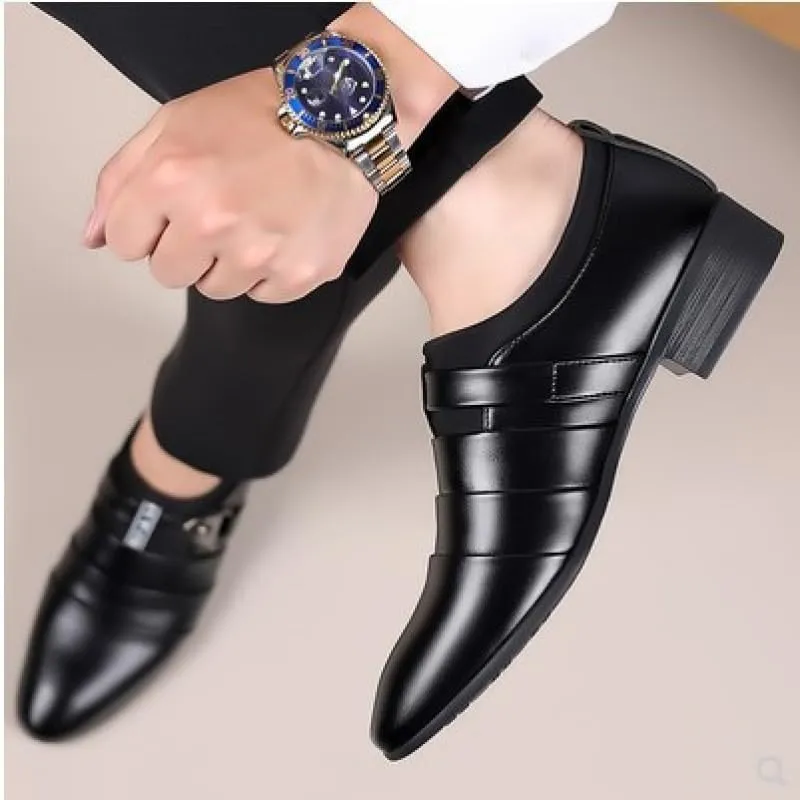 Men's Dress Shoes Classic Slip-On Low Leather Oxfords Shoes Comfort Lightweight All-Day Non-Slip Derby Shoes for Men(11)