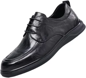Men's Dress Shoes Genuine Leather Platform Slip-On Oxfords Fashion Casual Dress Luxury Derby Shoe Brogue Oxfords Shoes