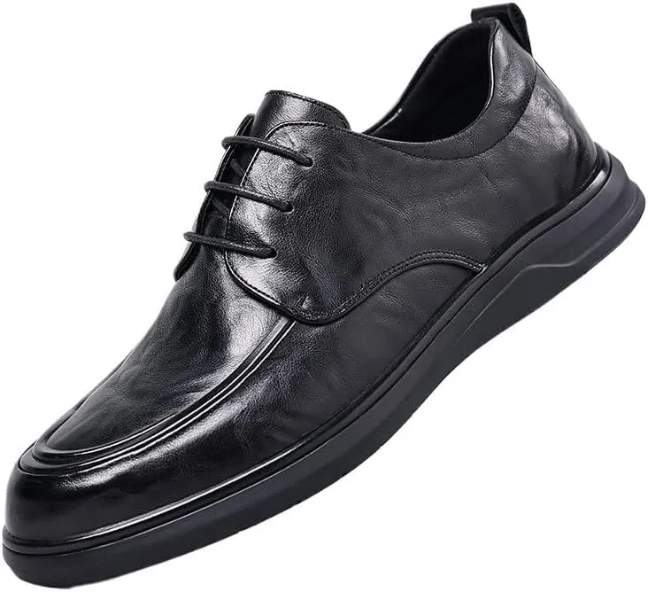 Men's Dress Shoes Genuine Leather Platform Slip-On Oxfords Fashion Casual Dress Luxury Derby Shoe Brogue Oxfords Shoes