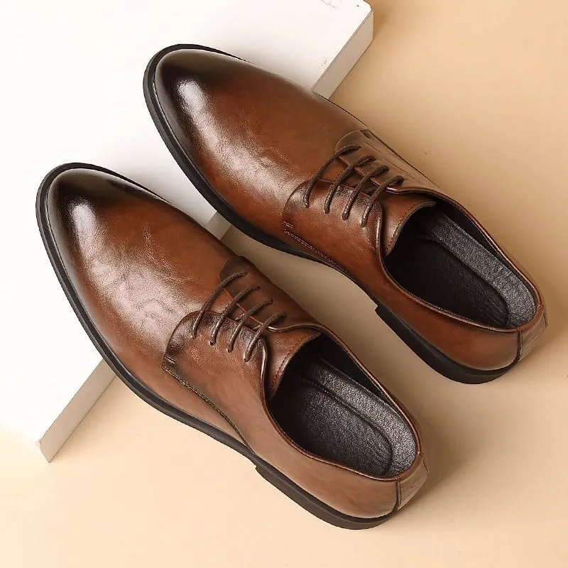 Men's Dress Shoes Men Classic Lace-up Formal Oxfords Shoes Casual Business Tuxedo Derby Shoes