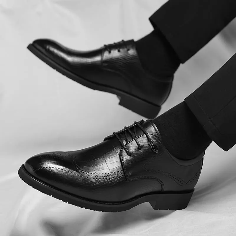 Men's Dress Shoes Men Patent Leather Formal Business Oxford Shoes Pointed Toe Classic Derbys Shoes