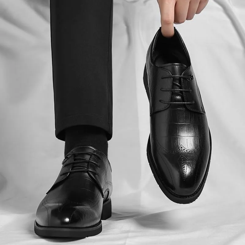 Men's Dress Shoes Men Patent Leather Formal Business Oxford Shoes Pointed Toe Classic Derbys Shoes