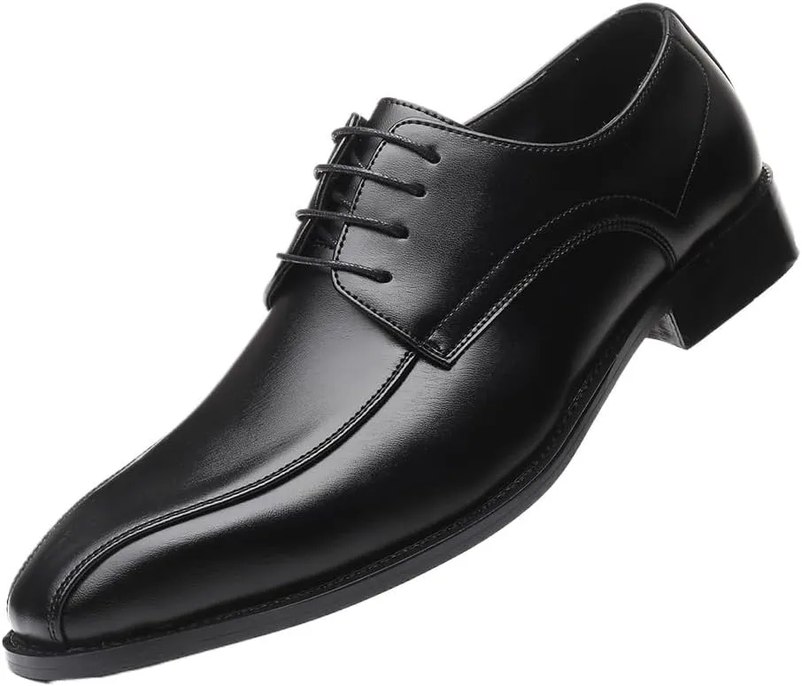 Men's Dress Shoes Mens Leather Formal Classic Business Oxford Shoes Casual Wedding Derby Shoes(11)