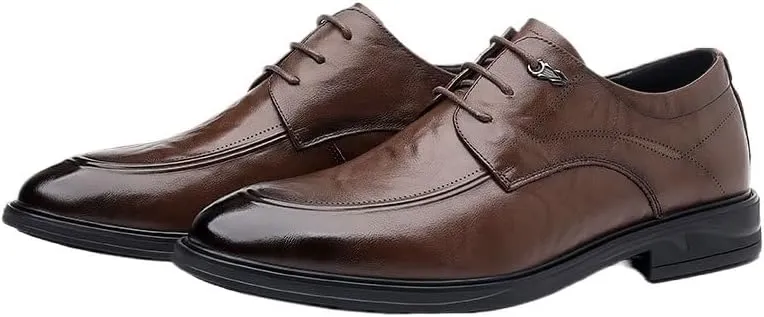 Men's Fashion Classic Pointed Toe Lace Up Low Top Leather Dress Shoes Men Brogue Oxfords Shoes