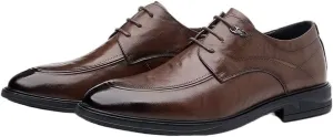 Men's Fashion Classic Pointed Toe Lace Up Low Top Leather Dress Shoes Men Brogue Oxfords Shoes