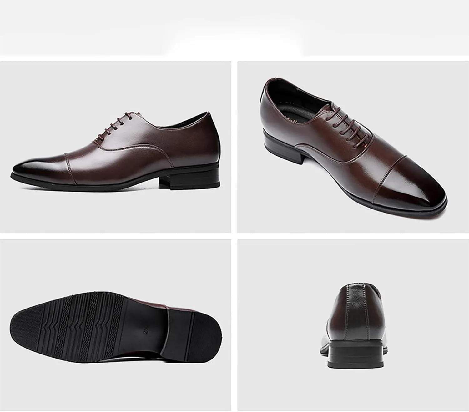 Mens Faux Patent Leather Classic Lace-up Oxford Dress Shoes Classic Business Dress Shoes Fashion Elegant Wedding Shoes Men