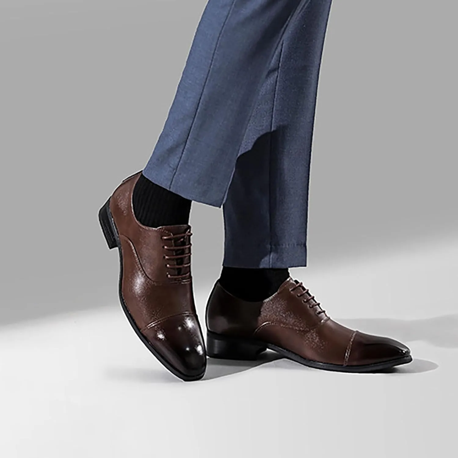 Mens Faux Patent Leather Classic Lace-up Oxford Dress Shoes Classic Business Dress Shoes Fashion Elegant Wedding Shoes Men