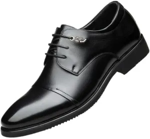 Men's Faux Patent Leather Derby Shoes Wedding Men Lace Up Formal Business Oxford Shoes