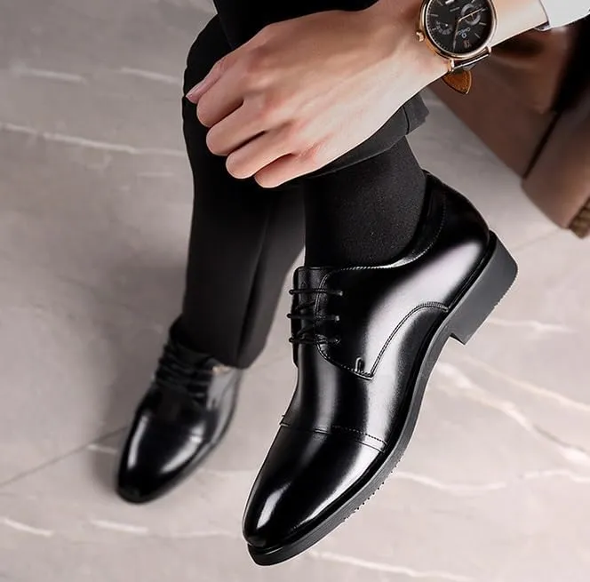 Men's Faux Patent Leather Derby Shoes Wedding Men Lace Up Formal Business Oxford Shoes