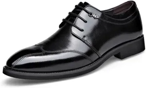 Men's Faux Patent Leather Dress Shoes Classic Lace-Up Formal Wedding Business Oxfords for Men