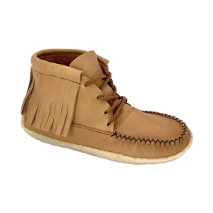 Men's Fringed Earthing Moccasin Boots with Copper Rivet Crepe Soles