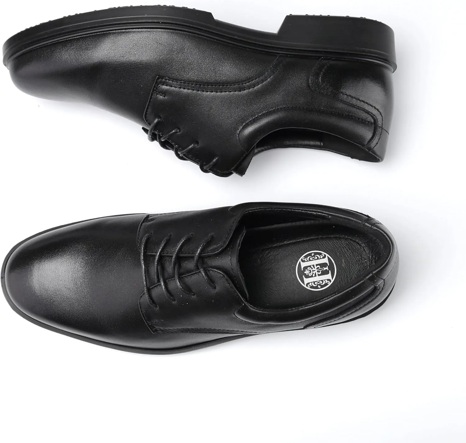 Men's Full Grain Leather Oxford Work Dress Shoes - Classic Black Soft Toe Business Shoes with Kevlar Puncture Resistance