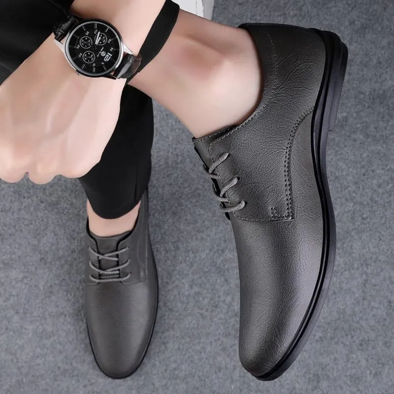 Men's Genuine Leather Oxford Shoes Classic Modern Wedding Formal Dress Shoes Casual Derby Shoe for Men