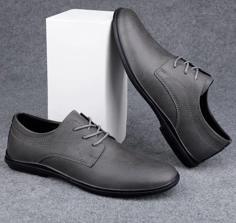 Men's Genuine Leather Oxford Shoes Classic Modern Wedding Formal Dress Shoes Casual Derby Shoe for Men