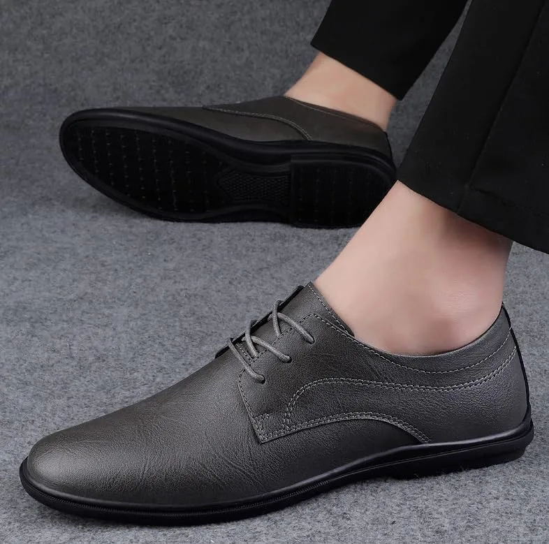Men's Genuine Leather Oxford Shoes Classic Modern Wedding Formal Dress Shoes Casual Derby Shoe for Men