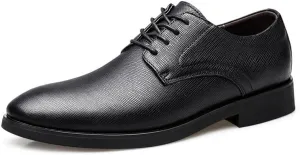 Men's Genuine Leather Oxford Shoes Mens Comfortable Soft Oxford Business Formal Derby Lightweight Sneakers Shoes(Black,7.5)