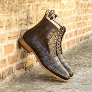 Men's Jumper Leather Boots Wide Plus Size Brown 5857