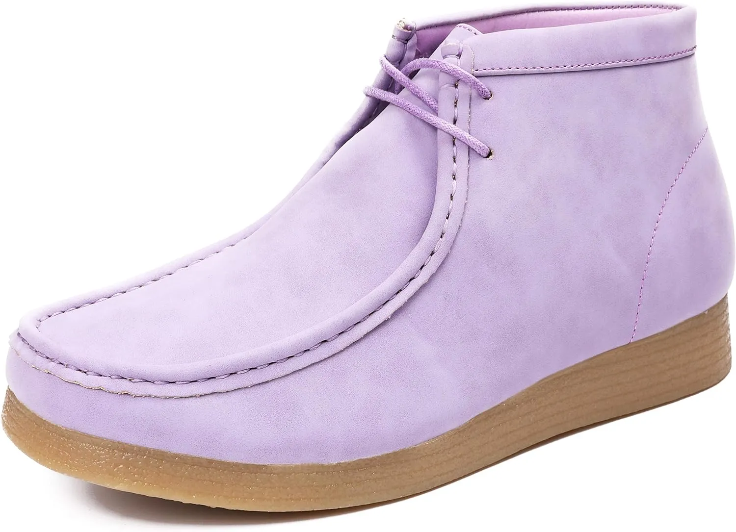 Men's Lavender Purple Lace Up High Top Suede Boots