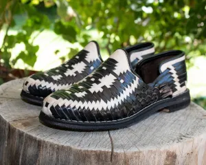 MENS LEATHER 2 TONE MEXICAN MOCASSIN SHOE SANDALS