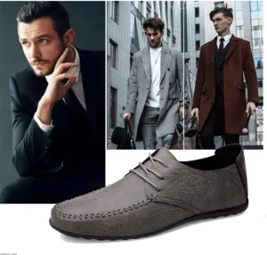 Men’s Leather Dress Shoes - Italian Formal Oxford Shoes for Men, Breathable Moccasins, Black Plus Size, Stylish Dress Loafers