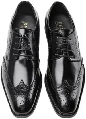 Men's Leather Lace Up Dress Oxford Shoes Breathable Non-Slip Casual Shoes Casual Work Office Business