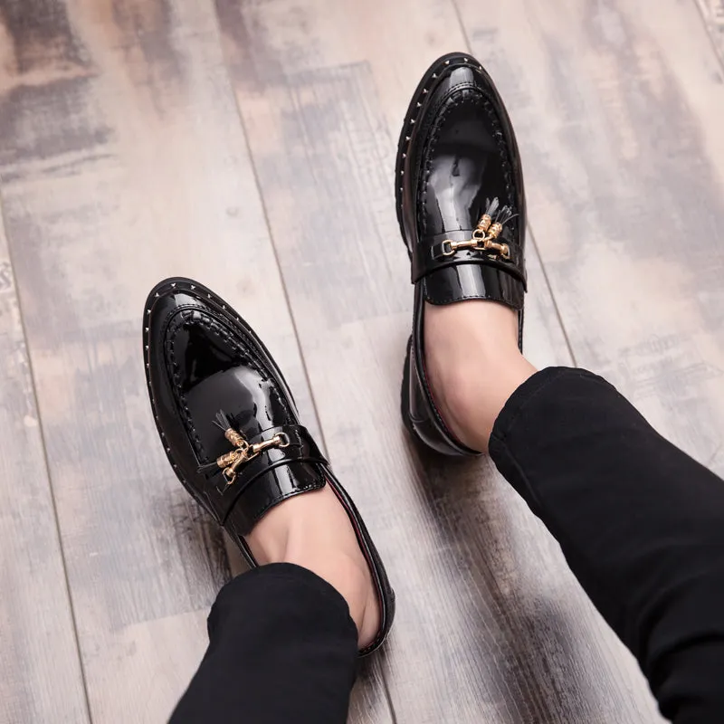 Men's Leather Loafers With Pointed Toe