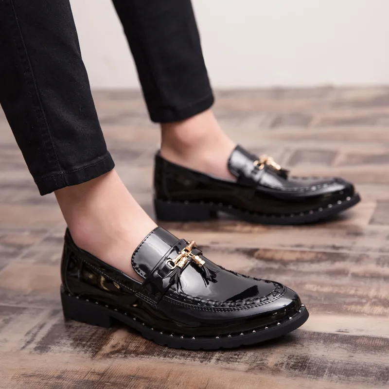Men's Leather Loafers With Pointed Toe