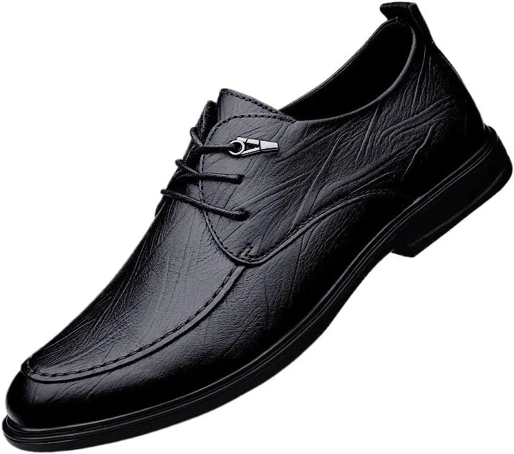Mens Leather Shoes Classic Lace-up Casual Walking Shoes Office Flats Summer Work Formal Oxford Shoes